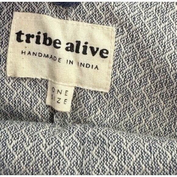 Tribe Alive Fringed Beach Cotton Poncho Kaftan Coastal One Size Swim Coverup NEW - Picture 4 of 7